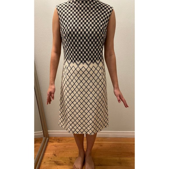 Retro Geometric Wool Dress - Picture 2 of 6